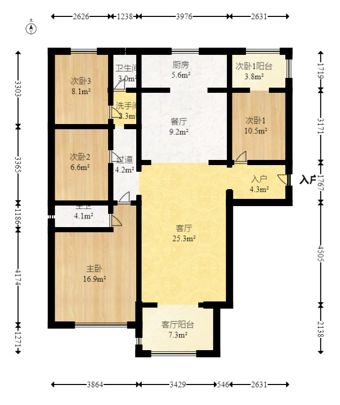 碧桂园中央花园 4室2厅2卫 129.8万 碧桂园中央花园 4室2厅2卫 129.8万户型图