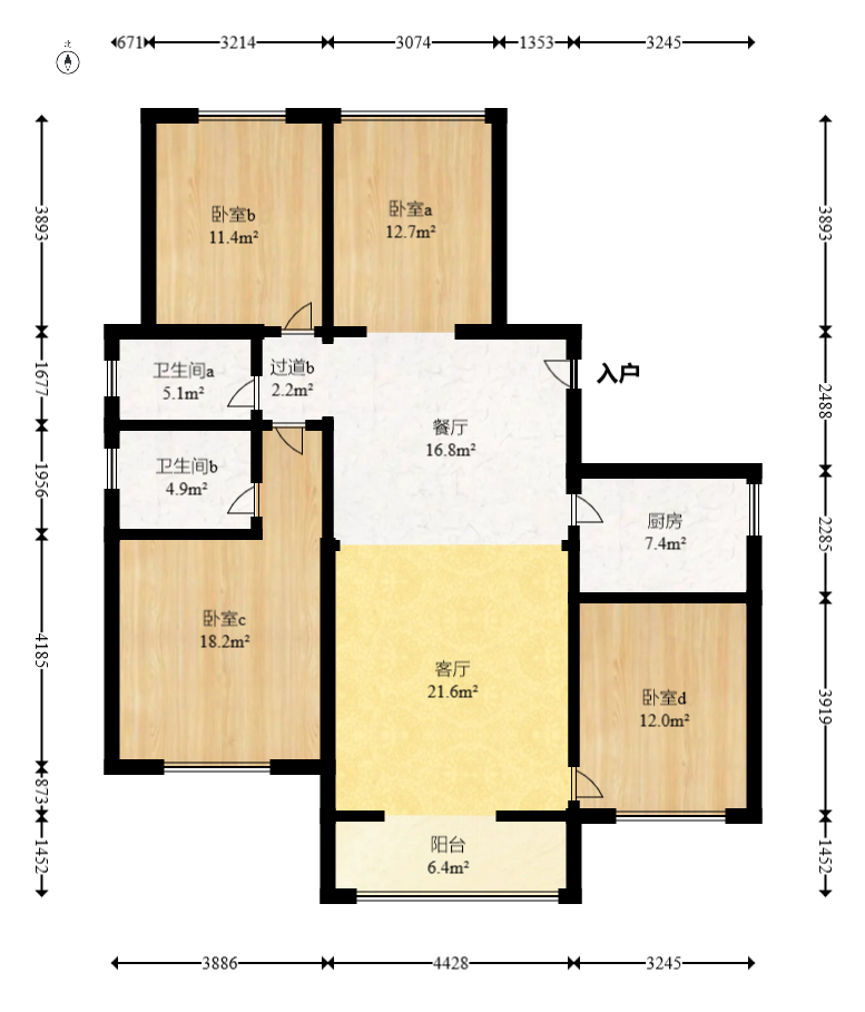 绿地新都会  4室2厅2卫    80.0万 绿地新都会  4室2厅2卫    80.0万户型图