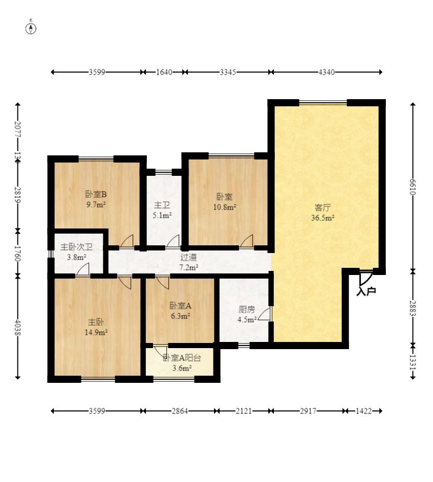 楚天世纪城东苑 4室2厅1卫 69.8万 楚天世纪城东苑 4室2厅1卫 69.8万户型图