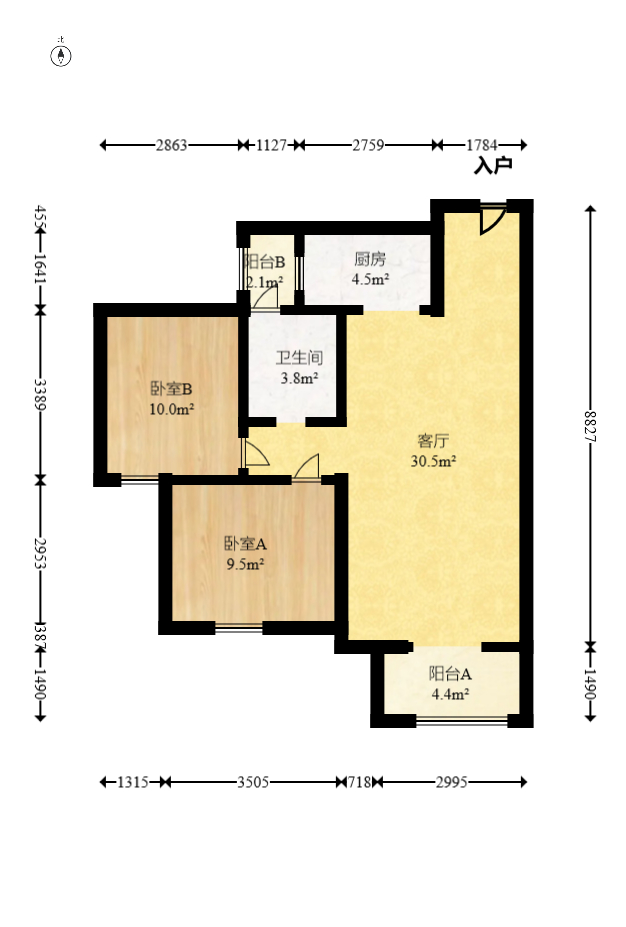 天健城  2室1厅1卫    110.0万 天健城  2室1厅1卫    110.0万户型图