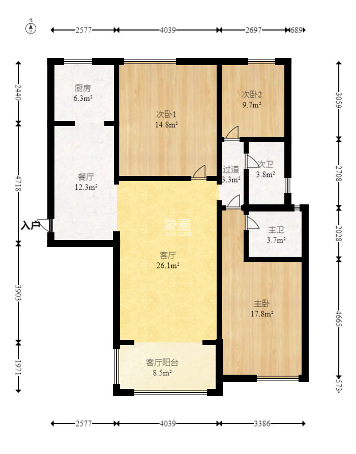 水木华麓  3室2厅2卫   88.00万