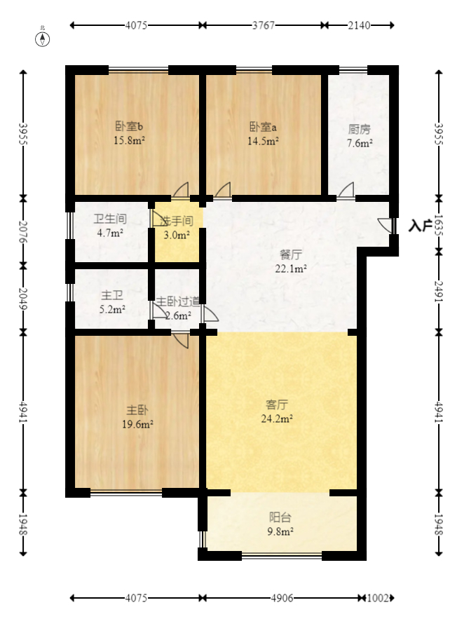 澳海澜庭 3室2厅2卫 98.0万 澳海澜庭 3室2厅2卫 98.0万户型图