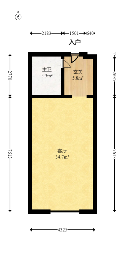乐尚城  1室1厅1卫   42.80万室内图1