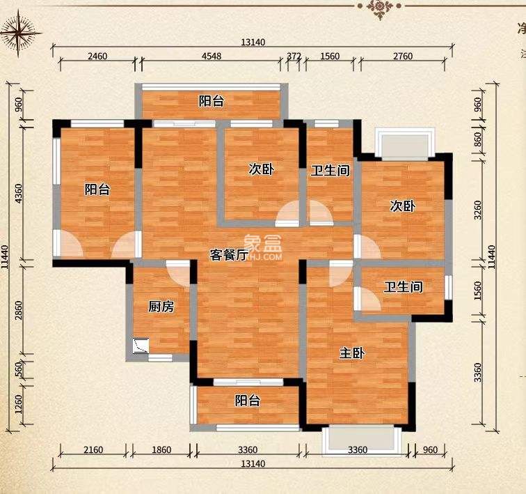 城市公园  4室2厅2卫   65.00万