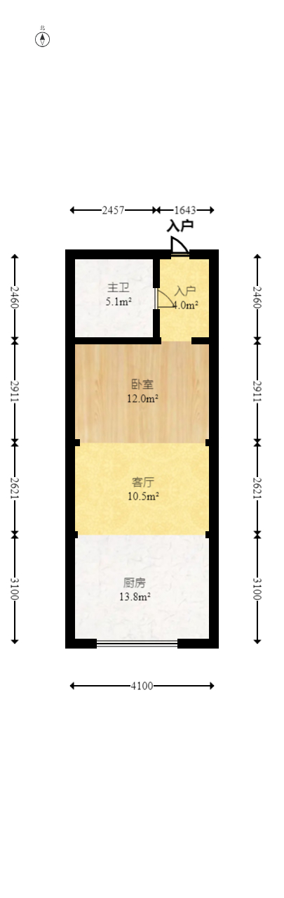 大财门公寓  1室1厅1卫   78.00万室内图1