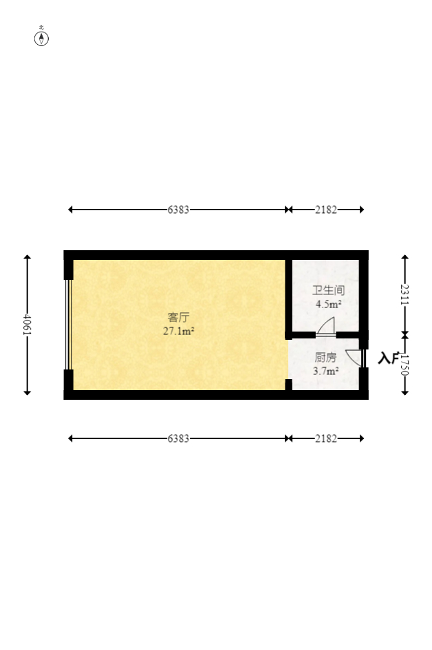 领东汇 1室1厅1卫 29.0万 领东汇 1室1厅1卫 29.0万户型图