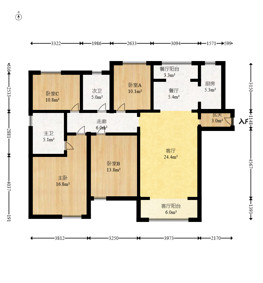 中建芙蓉嘉苑  4室2厅2卫    145.0万室内图1