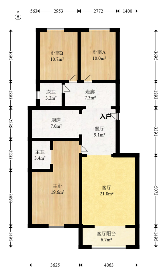 柠檬丽都  3室2厅2卫    88.0万 柠檬丽都  3室2厅2卫    88.0万户型图
