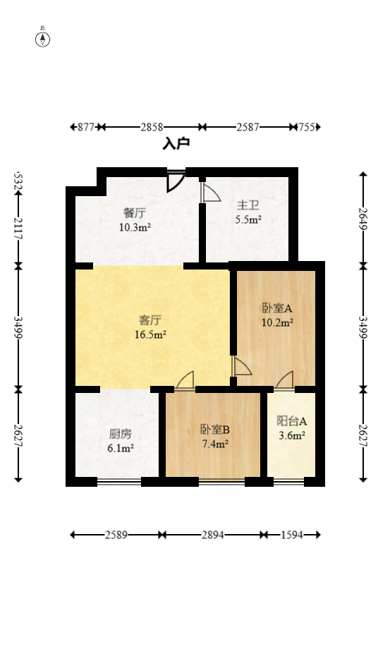 才子嘉都  2室1厅1卫    48.88万室内图1