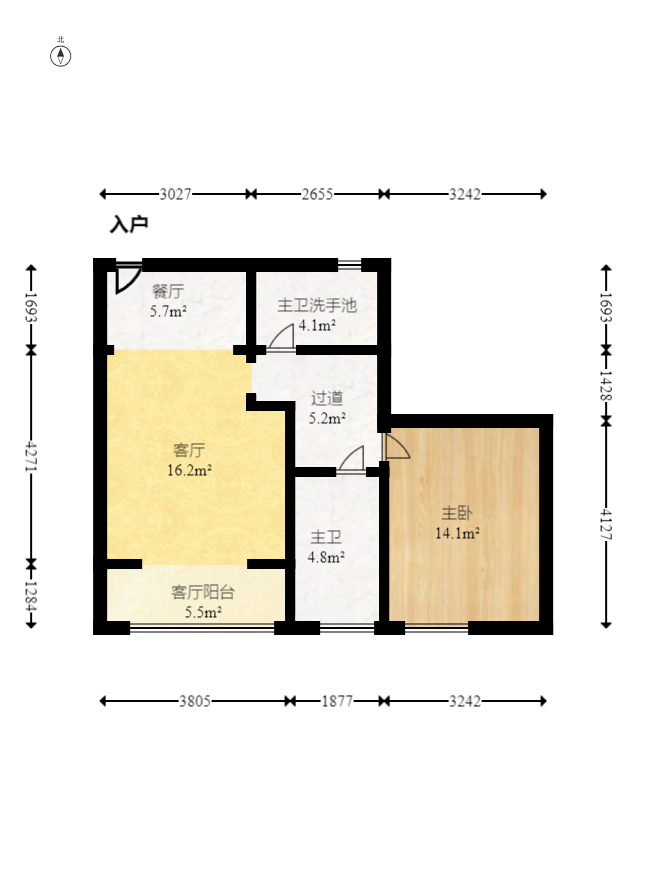 尚都花园城 2室2厅1卫 49.8万 尚都花园城 2室2厅1卫 49.8万户型图