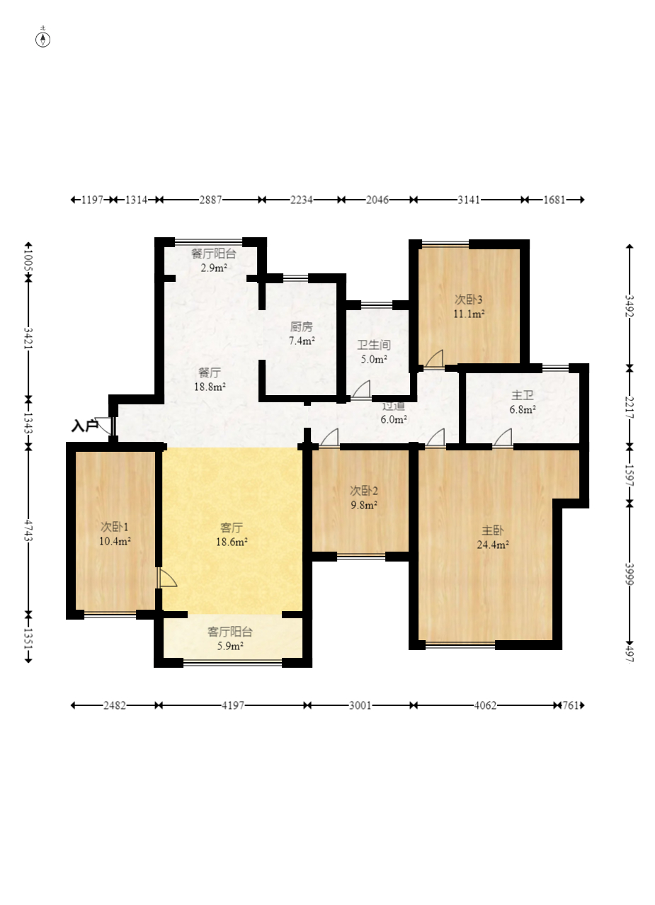 深业睿城  4室2厅2卫    131.8万室内图1