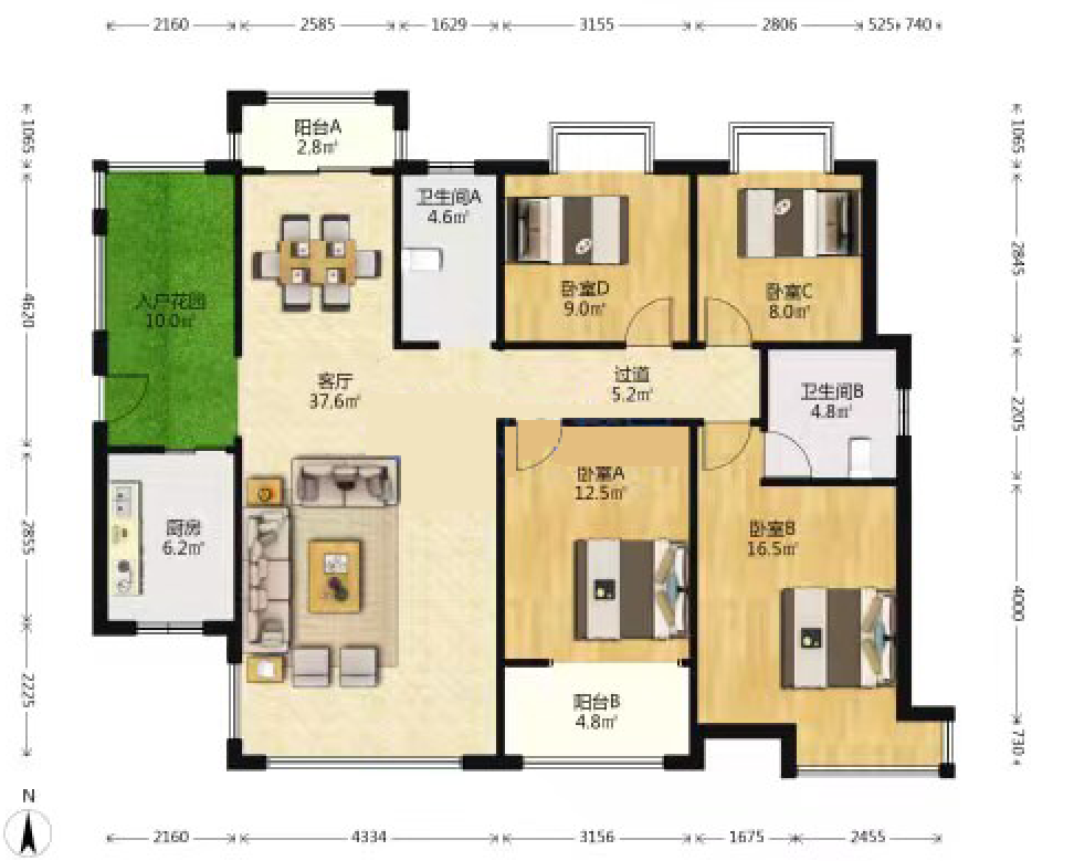 城发锦城 4室2厅2卫 73.0万 城发锦城 4室2厅2卫 73.0万室内图