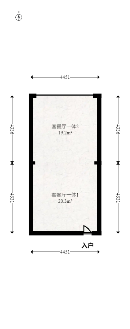 京武浪琴山三期（京武中心）  1室1厅1卫   64.60万室内图1