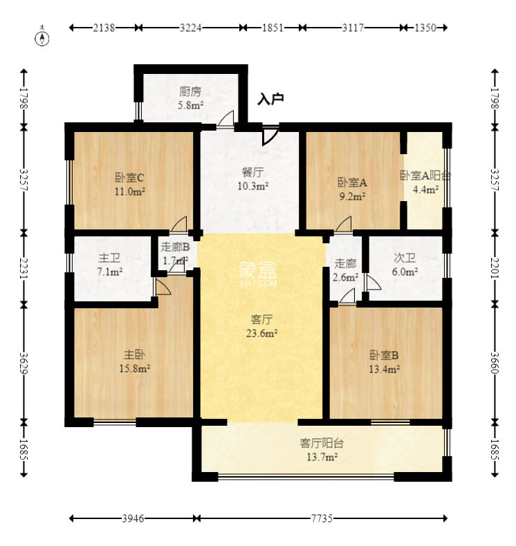 五江书香苑  4室2厅2卫   202.00万