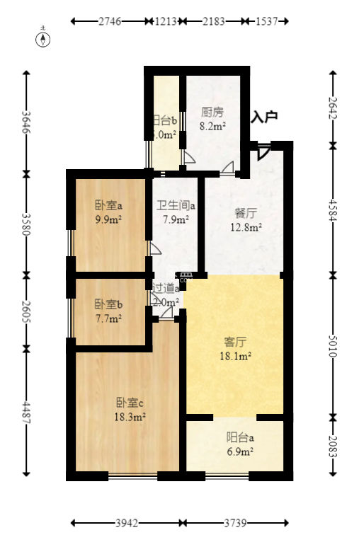 山水嘉园  3室2厅1卫   68.50万