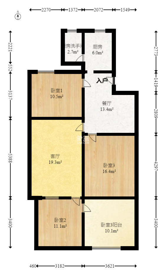 湘农桥社区  3室1厅1卫   95.00万室内图1
