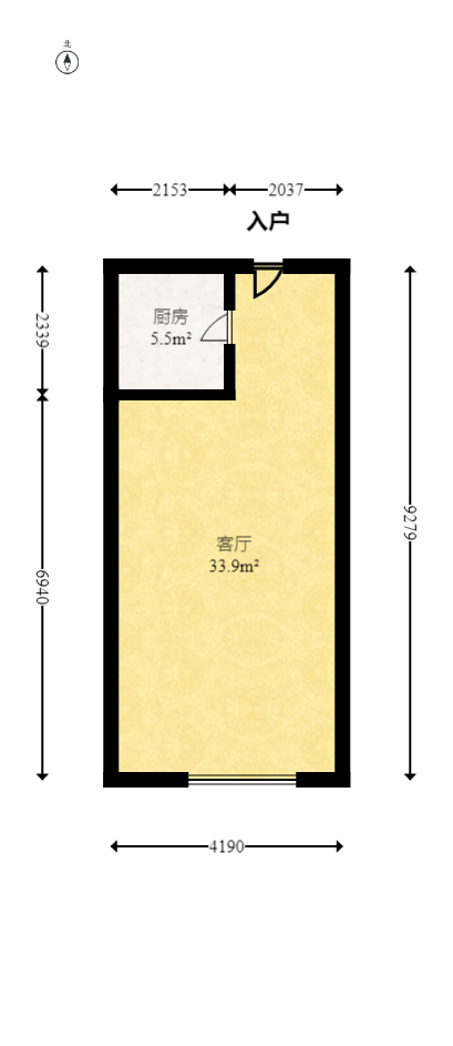 C-park天悦城（紫檀溪苑二期）  1室1厅1卫   30.00万室内图1