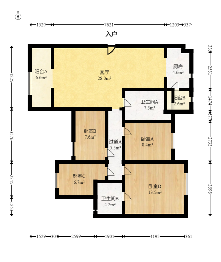 勤诚达境界城  5室2厅2卫    129.0万室内图1