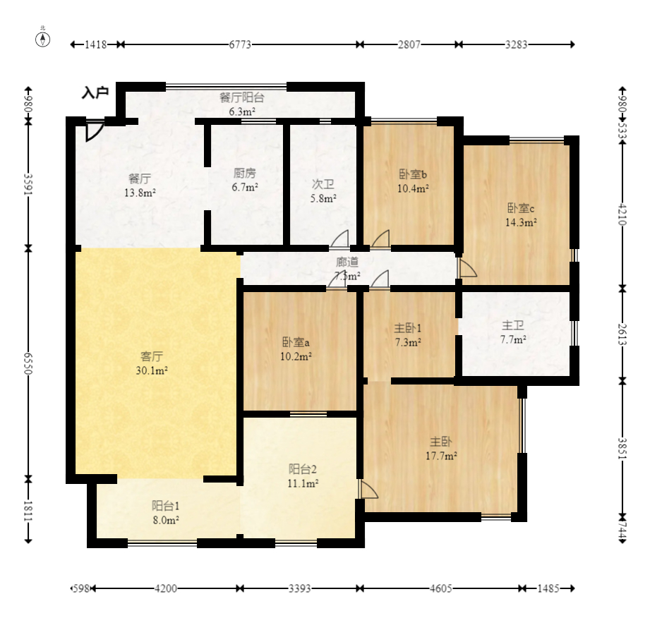 保利麓谷林语C区  4室2厅1卫    190.0万 保利麓谷林语C区  4室2厅1卫    190.0万户型图