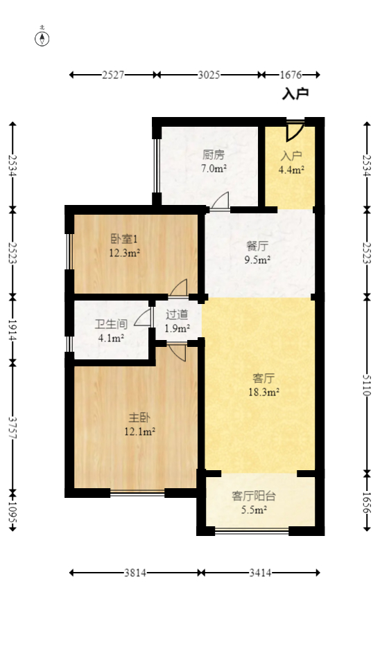 江山帝景哈佛  2室2厅1卫    79.0万室内图1