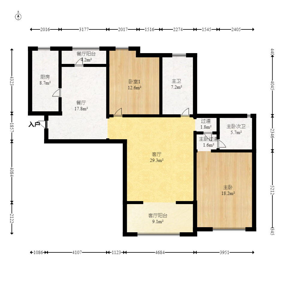 三一街区 3室2厅1卫 92.72万 三一街区 3室2厅1卫 92.72万户型图