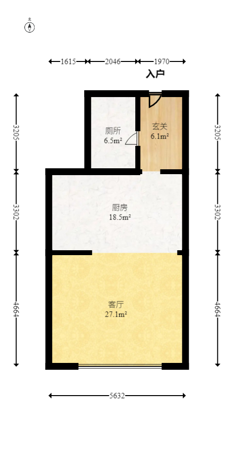 中国铁建洋湖壹品（中国城建家园）  2室1厅1卫    71.93万室内图1