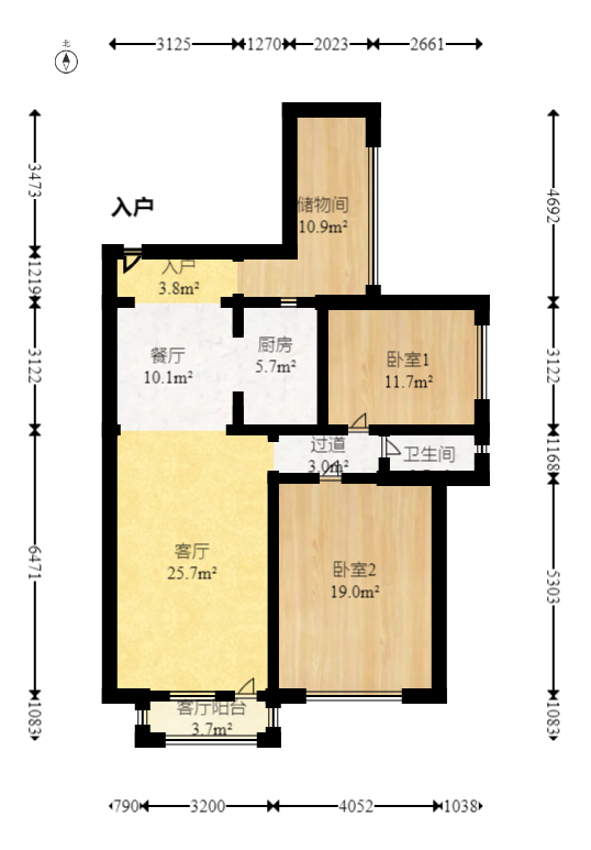 金鼎公园尚  2室2厅1卫   76.50万室内图1