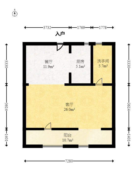 建发央著  4室2厅2卫   185.00万室内图1