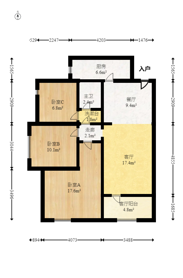 中建芙蓉嘉苑  3室2厅1卫    89.99万室内图1