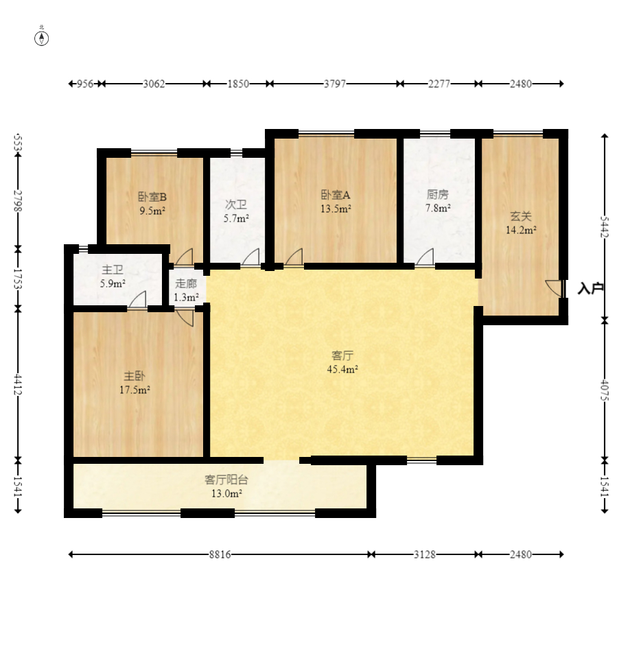鑫远悦城(鑫远悦时代) 4室2厅2卫 130.0万 鑫远悦城(鑫远悦时代) 4室2厅2卫 130.0万户型图