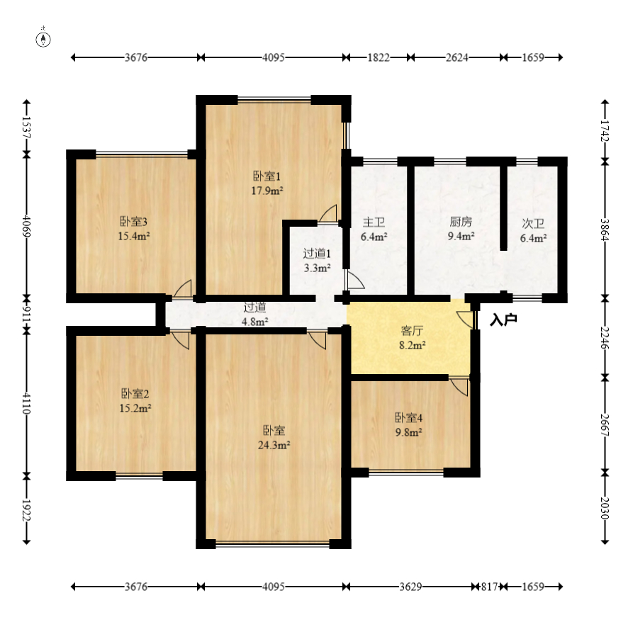 马王堆陶瓷建材新城  4室2厅2卫   75.00万室内图1