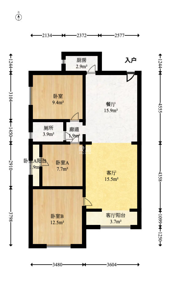 洋湖18克拉（旷远洋湖18克拉）  3室2厅1卫   95.00万