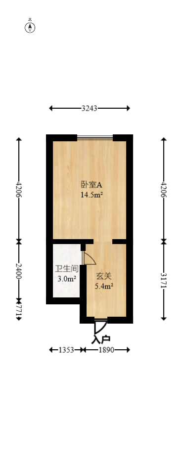 碧桂园印象  1室1厅1卫   28.00万室内图1