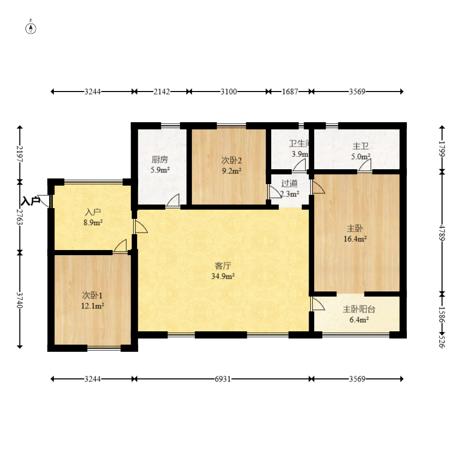 华润凤凰城二期  3室2厅2卫    65.0万 华润凤凰城二期  3室2厅2卫    65.0万户型图