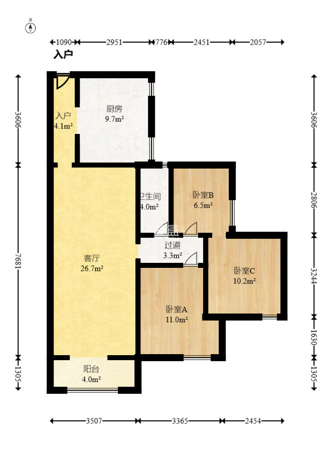 高鑫麓城  3室2厅1卫    84.8万