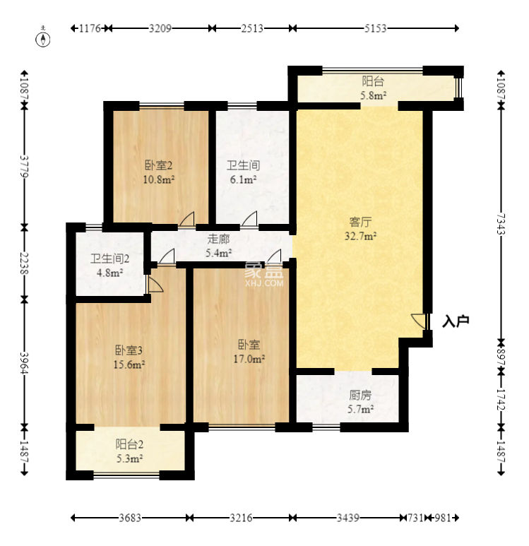 汇一城（汇壹公馆）  3室2厅2卫    103.0万