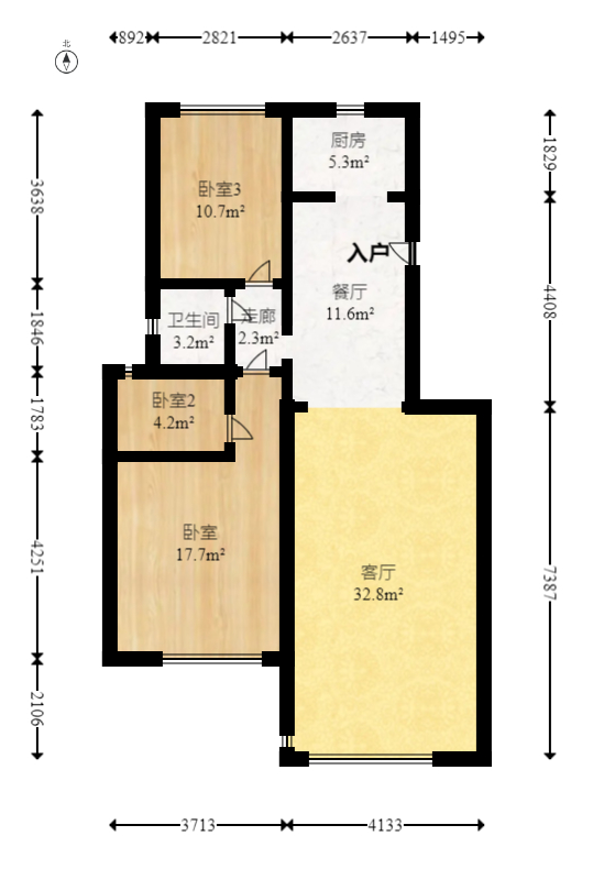 东城名苑  2室2厅1卫   40.00万室内图1