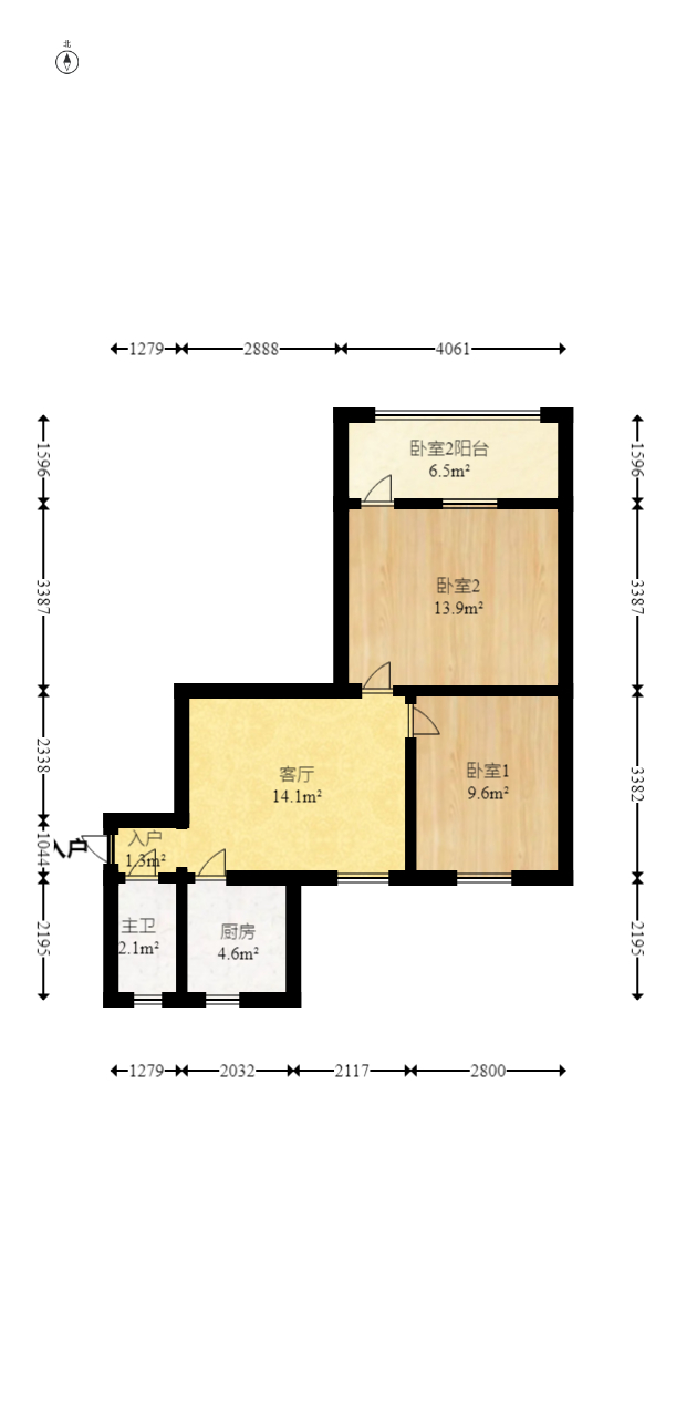 狮子山二片  2室1厅1卫   38.00万室内图1