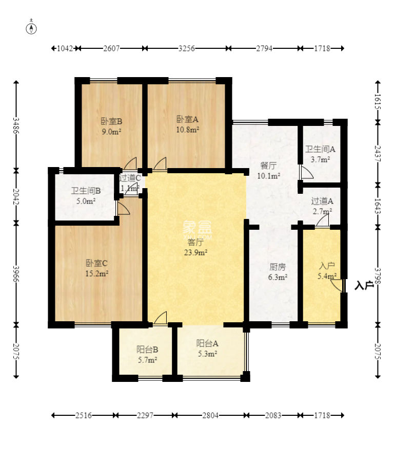 時(shí)代傾城一期  3室2廳2衛(wèi)   113.00萬