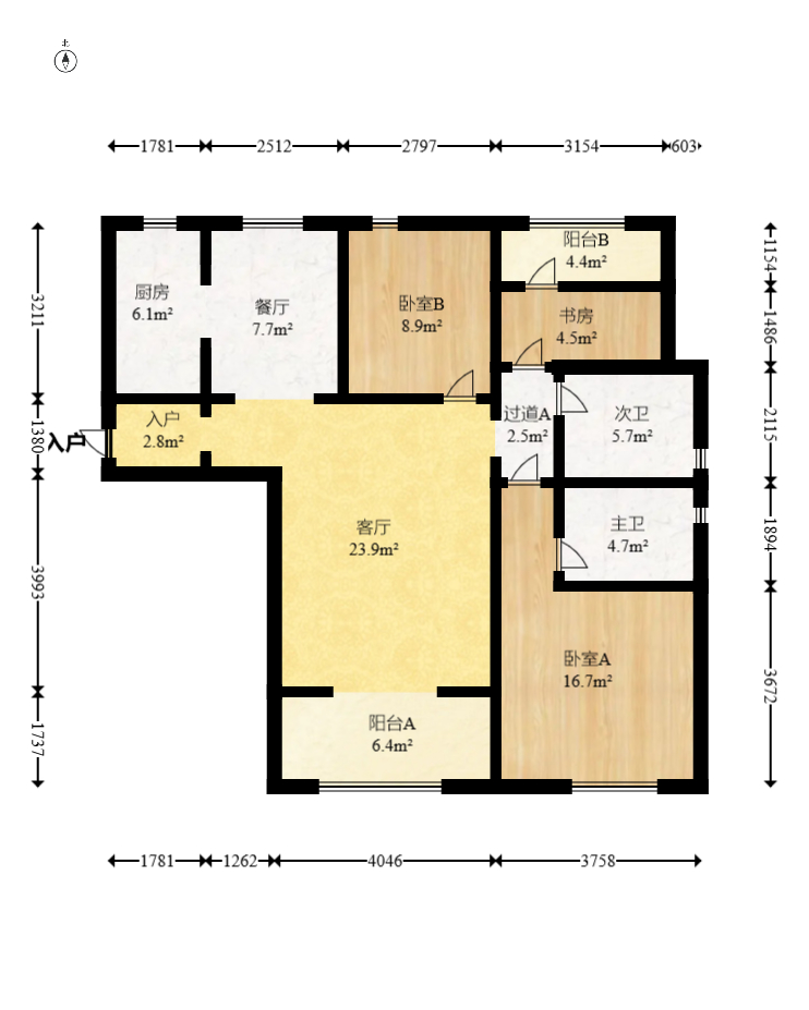 中建嘉和城  3室2厅2卫   95.00万室内图1