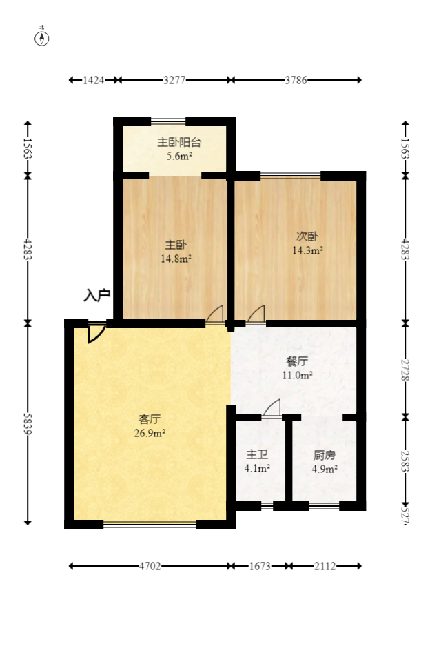 景香苑  2室2厅1卫   58.00万室内图1