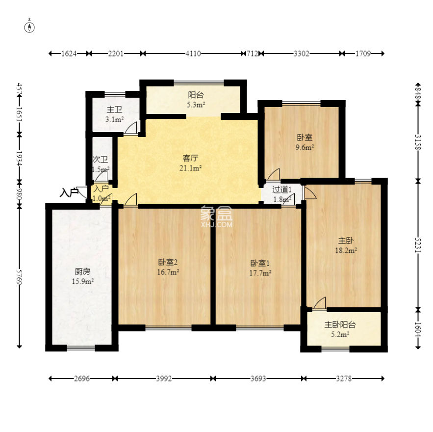 升隆集团  4室1厅2卫   109.50万