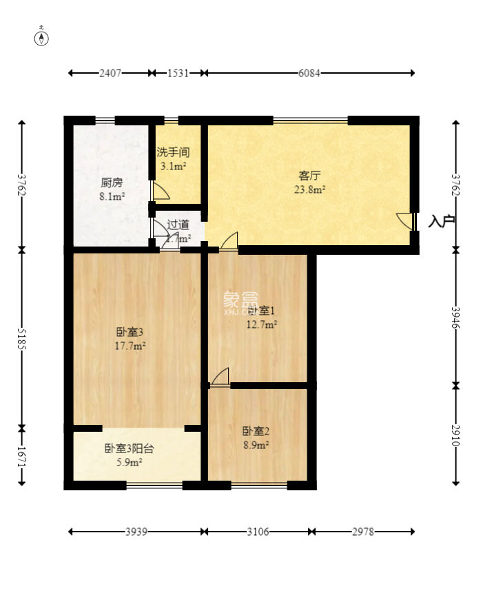 百纺大院宿舍  2室1厅1卫   65.00万