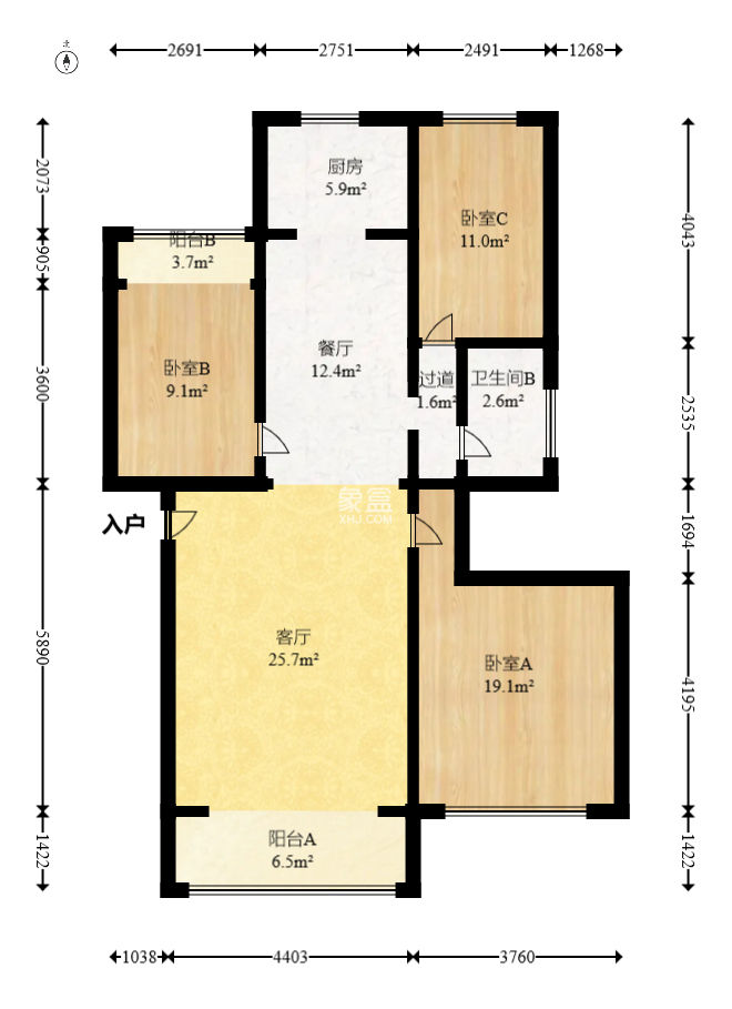万煦园  3室2厅2卫   90.00万