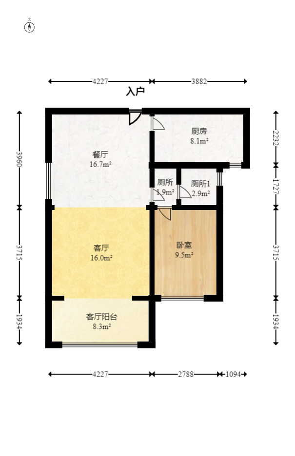 邦盛水岸御园  4室2厅2卫    110.08万室内图1
