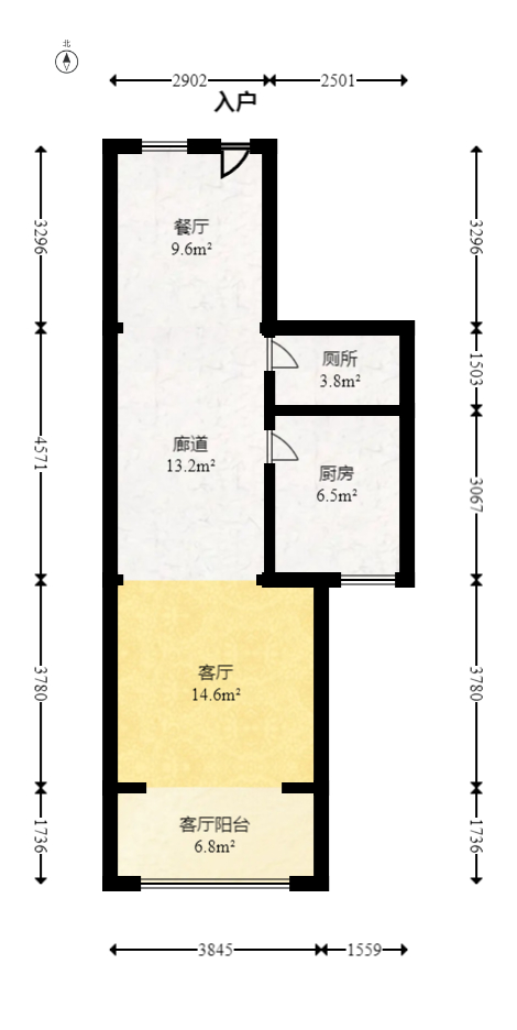 邦盛水岸御园  3室2厅1卫   85.00万室内图1