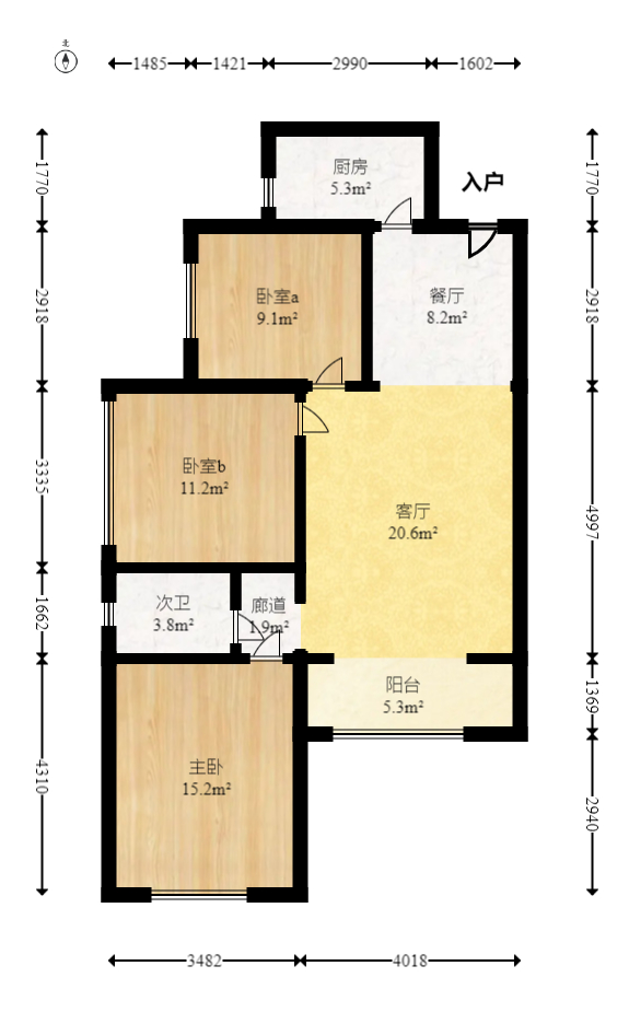 梅溪湖合能璞丽 3室2厅1卫 98.0万 梅溪湖合能璞丽 3室2厅1卫 98.0万户型图