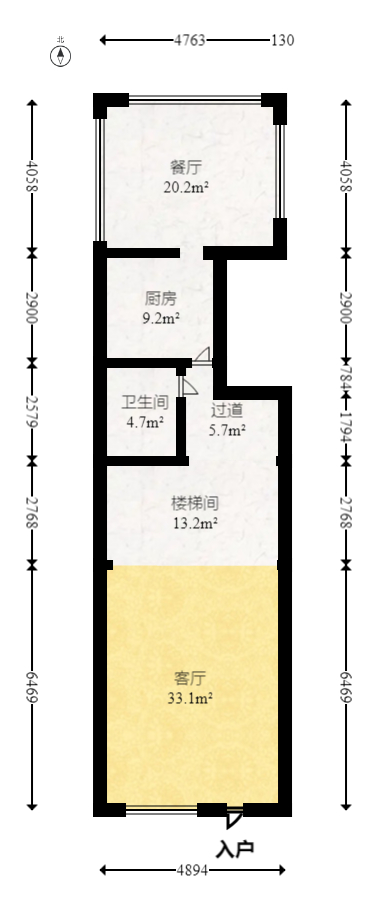 盈峰翠邸  3室2厅1卫   135.00万室内图1