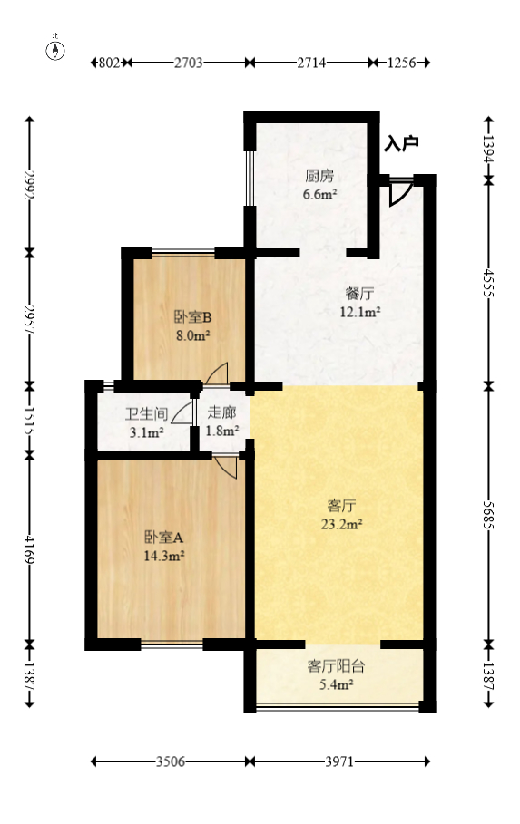 长城雅苑  2室2厅1卫   92.00万室内图1