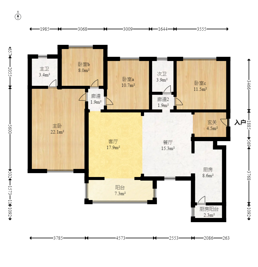 梅溪湖合能璞麗  4室2廳2衛(wèi)    180.0萬室內(nèi)圖1